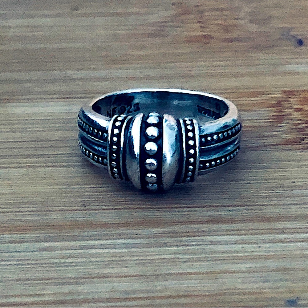$48  Estate Designer Ring  Sterling Silver  Size 8  Marked NF 925 THAILAND - Picture 8 of 10